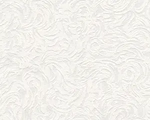 Belgravia Décor Swirl Blown White Paintable Textured Wallpaper