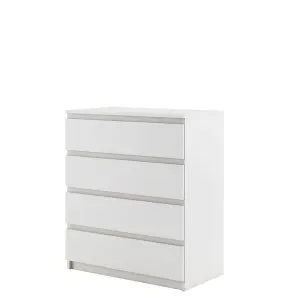 Idea 06 Contemporary Chest Of Drawers 4 Drawers White (H)850mm (W)730mm (D)400mm