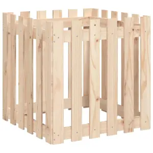 Berkfield Garden Planter with Fence Design 60x60x60 cm Solid Wood Pine