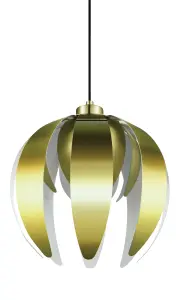 GoodHome Pleiones Brass effect Petal Light shade (D)27cm