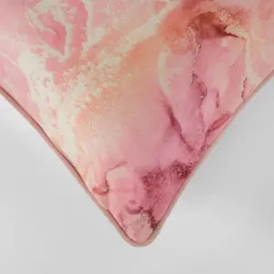 2 Pack Marble Matte Velvet Cushion Covers, Blush - 45 x 45cm