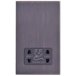 Hamilton G2 115/230V Dual Voltage Shaver Socket - Etrium Bronze/Black Inserts