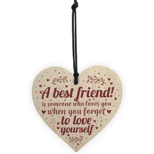 Red Ocean Best Friend Birthday Christmas Gift For Women Special Friend Handmade Wooden Heart Friendship Plaque Sign Keepsake