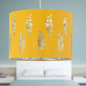 First Choice Lighting Set of 2 Fern Ochre Cut Out 25cm Pendant Lightshades