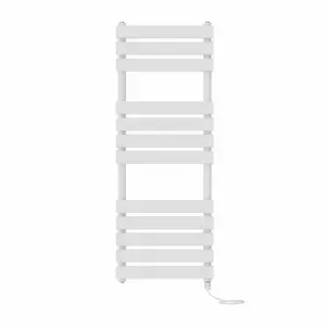 Rinse Bathrooms Electric Flat Panel Heated Towel Rail White Bathroom Ladder Radiator Warmer 1200x450mm 600W