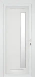 Fortia Gatteo Frosted Glazed White LH External Front Door set, (H)2085mm (W)840mm