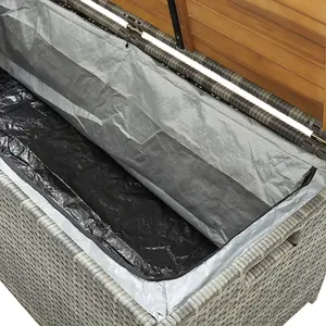 vidaXL Garden Storage Bench 120 cm Poly Rattan Grey