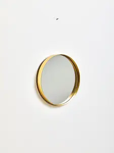 Interiors by Premier Timeless Small Gold Finish Wall Mirror, Easy To Install Circular Wall Mirror, Versatile Mirror for Home