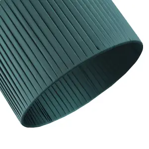 Modern Chic Designer Double Pleated Green Cotton Fabric 10 Drum Lampshade