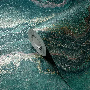 Galerie Welcome Home Green Water Marble Wallpaper