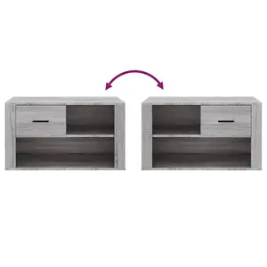 Berkfield Shoe Cabinet Grey Sonoma 80x35x45 cm Engineered Wood