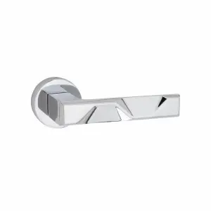 1 Set Nova Design Euro Lock Complete Door Handle Set Thumbturn  Polished Chrome Finish