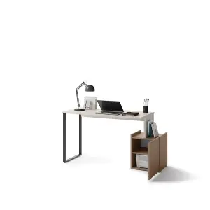 Spacious Cashmere & Truffle Desk H770mm W1630mm D550mm - Modern Design with Storage