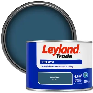 Leyland Trade Vinyl Matt Walls & Ceilings Emulsion Paint Green Blue (RAL 5001) 350ml Tester