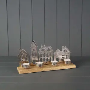 The Satchville Gift Company Metal Townscape Tealight Holder