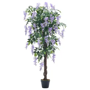 Blossom Bean Tree Artificial Plant House Plant in Black Pot 150 cm