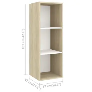 Berkfield Wall-mounted TV Cabinets 4 pcs White and Sonoma Oak Engineered Wood