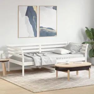 Berkfield Day Bed without Mattress White 100x200 cm Solid Wood Pine