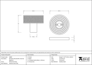 From The Anvil Polished Marine SS (316) Brompton Mortice/Rim Knob Set (Beehive)