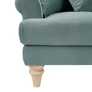 Churchill 2 Seater Sofa With Scatter Back Cushions, Teal Velvet