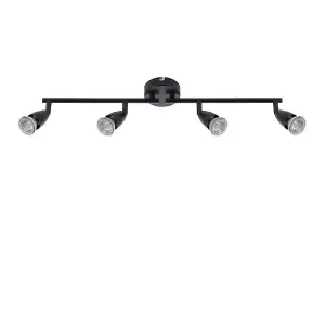 Luminosa Amalfi Ceiling Spotlight Bar 4 Light Matt Black Paint