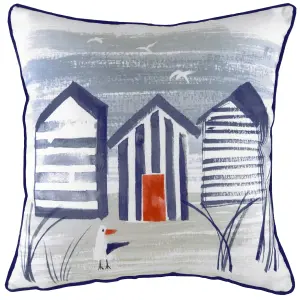 Evans Lichfield Nautical Beach Huts Beach Rectangular Feather Rich Cushion