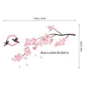 Walplus Sakura Night Kids Sticker PVC Pink