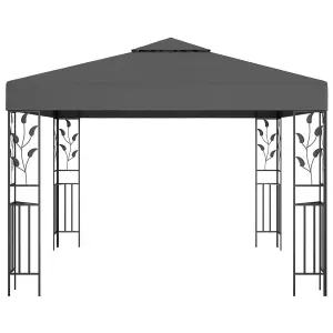 Berkfield Gazebo with LED String Lights 3x3 m Anthracite