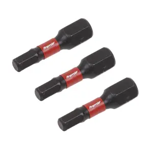 Sealey Hex 4mm Impact Power Tool Bits Forged From S2 Steel 25mm 3 Pieces AK8212