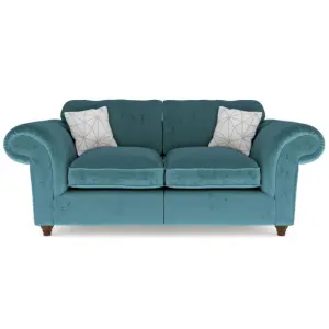 Windsor 2 Seater Teal Sofa - Brown Feet