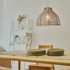 ValueLights Lobster Wicker Rattan Grey Ceiling Pendant Light Shade