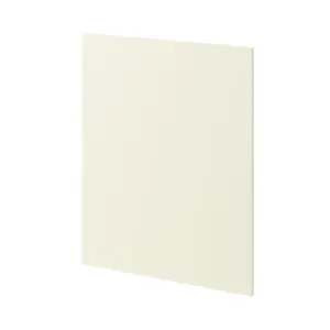 GoodHome Stevia Gloss cream slab Standard End panel (H)720mm (W)570mm