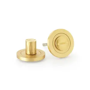 Alexander & Wilks Hammered Thumbturn and Release - Satin Brass