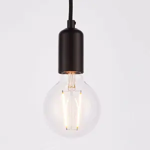 Hanging Ceiling Pendant Light & Rose Kit Matt Black Industrial Adjustable Lamp