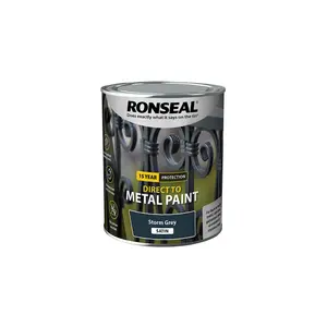 Ronseal Direct to Metal Paint Satin 750ml Storm Grey