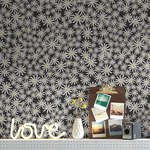 Skinny Dip Black Floral Mica effect Embossed Wallpaper