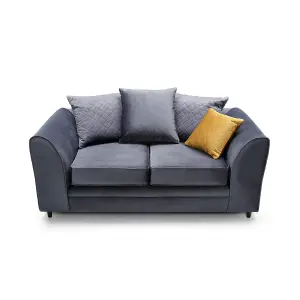 Chicago Velvet 2 Seater Sofa in Dark Grey