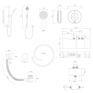 Aqualisa Smart Link Concealed valve Gravity-pumped Digital Shower with overflow bath filler & Adjustable head