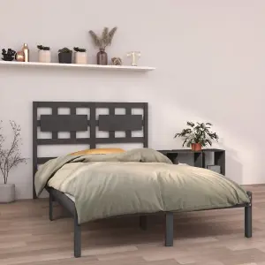 Berkfield Bed Frame Grey Solid Wood 120x200 cm