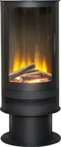 Acantha Orbit Cylinder Electric Stove With Remote In Black