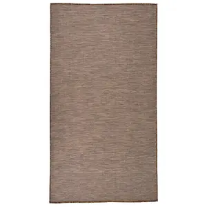 Outdoor Flatweave Rug 80x150 cm Brown