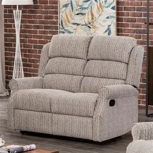 Oak World Windsor 2 Seat Reclining Sofa In Natural Fabric | High Back Comfort Level