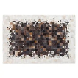 Cowhide Area Rug 140 x 200 cm Brown with Beige OKCULU