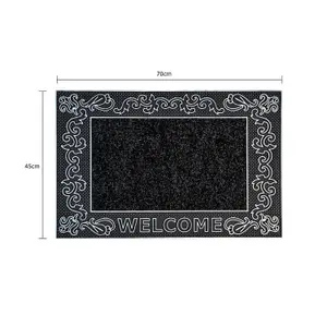 JVL Rico PVC Doormat 45x70cm - Scroll