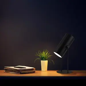 Modern Matte Black Adjustable Tiltable Rechargeable LED Table/Desk/Floor Lamp