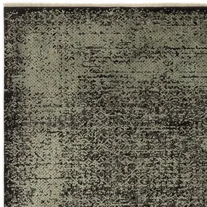 Black Abstract Modern Bordered Rug for Living Room and Bedroom-160cm X 230cm