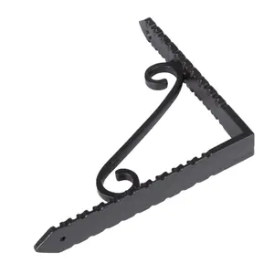 Hammer & Tongs Notched Scroll Iron Shelf Bracket - D150mm - Black - Pack of 4