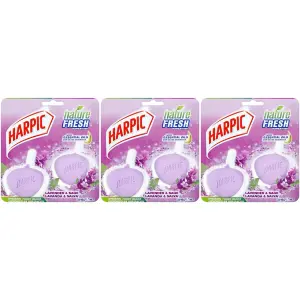 Harpic Hygienic Toilet Rim Block Twin pack Lavender 2 x 40g (Pack of 3)