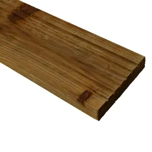 Value Brown Softwood Deck board (L)1.8m (W)120mm (T)24mm, Pack of 5