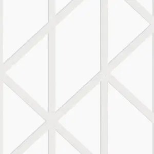 Superfresco Easy White Glitter effect Geometric Textured Wallpaper Sample